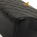 Chanel Vintage Front Pocket Camera Bag Black Quilted Caviar Leather With 24K Gold-Plated Hardware