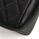 Chanel Vintage Front Pocket Camera Bag Black Quilted Caviar Leather With 24K Gold-Plated Hardware