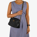 Chanel Vintage Front Pocket Camera Bag Black Quilted Caviar Leather With 24K Gold-Plated Hardware
