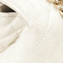 Chanel Vintage Globe Trotter White Caviar Flap Bag