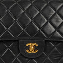 Chanel Vintage Jumbo Classic Single Flap Bag Black Quilted Lambskin With 24K Gold-Plated Hardware, 1996-1997