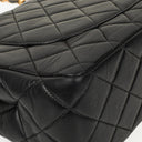 Chanel Vintage Jumbo Classic Single Flap Bag Black Quilted Lambskin With 24K Gold-Plated Hardware, 1996-1997