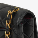 Chanel Vintage Jumbo Classic Single Flap Bag Black Quilted Lambskin With 24K Gold-Plated Hardware, 1996-1997