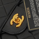 Chanel Vintage Jumbo Classic Single Flap Bag Black Quilted Lambskin With 24K Gold-Plated Hardware, 1996-1997