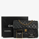 Chanel Vintage Jumbo Classic Single Flap Bag Black Quilted Lambskin With 24K Gold-Plated Hardware, 1996-1997