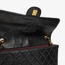 Chanel Vintage Jumbo Classic Single Flap Bag Black Quilted Lambskin With 24K Gold-Plated Hardware, 1996-1997
