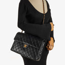 Chanel Vintage Jumbo Classic Single Flap Bag Black Quilted Lambskin With 24K Gold-Plated Hardware, 1996-1997