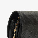 Chanel Vintage Large Half-Moon Single Flap Bag Black Quilted Lambskin 24K Gold-Plated Hardware, 1986-1988