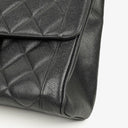 Chanel Large Kelly Top Handle Black Quilted Caviar Leather With 24K Gold-Plated Hardware