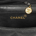 Chanel Large Kelly Top Handle Black Quilted Caviar Leather With 24K Gold-Plated Hardware