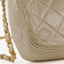 Chanel Vintage Medium CC Neutral Quilted Lambskin Camera Tassel Bag