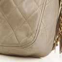 Chanel Vintage Medium CC Neutral Quilted Lambskin Camera Tassel Bag