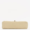 Chanel Vintage Medium Classic Double Flap Bag Beige Neutral Jersey