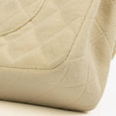 Chanel Vintage Medium Classic Double Flap Bag Beige Neutral Jersey