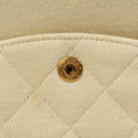 Chanel Vintage Medium Classic Double Flap Bag Beige Neutral Jersey
