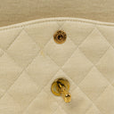 Chanel Vintage Medium Classic Double Flap Bag Beige Neutral Jersey