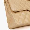 Chanel Vintage Medium Classic Double Flap Bag Beige Quilted Lambskin 24K Gold-Plated Hardware