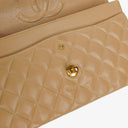 Chanel Vintage Medium Classic Double Flap Bag Beige Quilted Lambskin 24K Gold-Plated Hardware