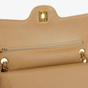 Chanel Vintage Medium Classic Double Flap Bag Beige Quilted Lambskin 24K Gold-Plated Hardware