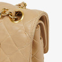 Chanel Vintage Medium Classic Double Flap Bag Beige Quilted Lambskin 24K Gold-Plated Hardware