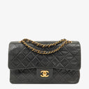 Chanel Vintage Medium Classic Double Flap Bag Black Quilted Lambskin 24K Gold-Plated Hardware, 1991-1994