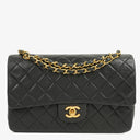 Chanel Vintage Medium Classic Double Flap Bag Black Quilted Lambskin 24K Gold-Plated Hardware