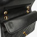 Chanel Vintage Medium Classic Double Flap Bag Black Quilted Lambskin 24K Gold-Plated Hardware