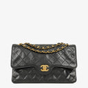 Chanel Vintage Medium Classic Double Flap Bag Black Quilted Lambskin 24K Gold-Plated Hardware