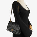 Chanel Vintage Medium Classic Double Flap Bag Black Quilted Lambskin With 24K Gold-Plated Hardware, 1986-1988