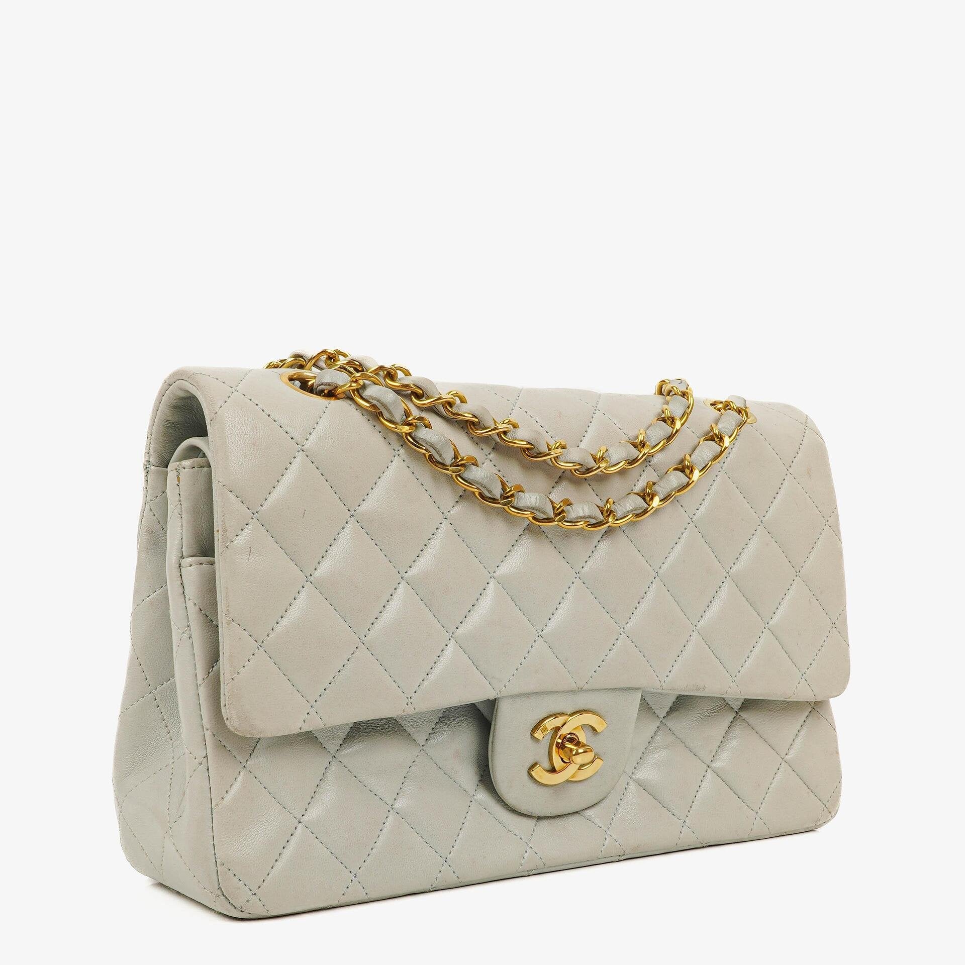 Chanel Vintage Medium Classic Double Flap Bag Quilted Lambskin 24K Gold-Plated Hardware