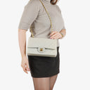 Chanel Vintage Medium Classic Double Flap Bag Quilted Lambskin 24K Gold-Plated Hardware
