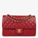 Chanel Vintage Medium Classic Double Flap Bag Red Quilted Lambskin 24K Gold-Plated Hardware