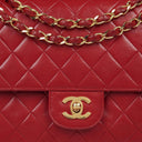 Chanel Vintage Medium Classic Double Flap Bag Red Quilted Lambskin 24K Gold-Plated Hardware
