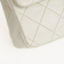 Chanel Vintage Medium Classic Double Flap Bag White Quilted Lambskin 24K Gold-Plated Hardware