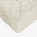 Chanel Vintage Medium Classic Double Flap Bag White Quilted Lambskin 24K Gold-Plated Hardware