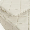 Chanel Vintage Medium Classic Double Flap Bag White Quilted Lambskin 24K Gold-Plated Hardware