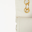 Chanel Vintage Medium Classic Double Flap Bag White Quilted Lambskin 24K Gold-Plated Hardware