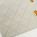 Chanel Vintage Medium Classic Double Flap Bag White Quilted Lambskin 24K Gold-Plated Hardware