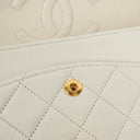Chanel Vintage Medium Classic Double Flap Bag White Quilted Lambskin 24K Gold-Plated Hardware