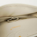 Chanel Vintage Medium Classic Double Flap Bag White Quilted Lambskin 24K Gold-Plated Hardware