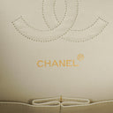 Chanel Vintage Medium Classic Double Flap Bag White Quilted Lambskin 24K Gold-Plated Hardware