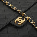 Chanel Vintage Medium Classic Single Flap Bag Black Quilted Lambskin With 24K Gold-Plated Hardware