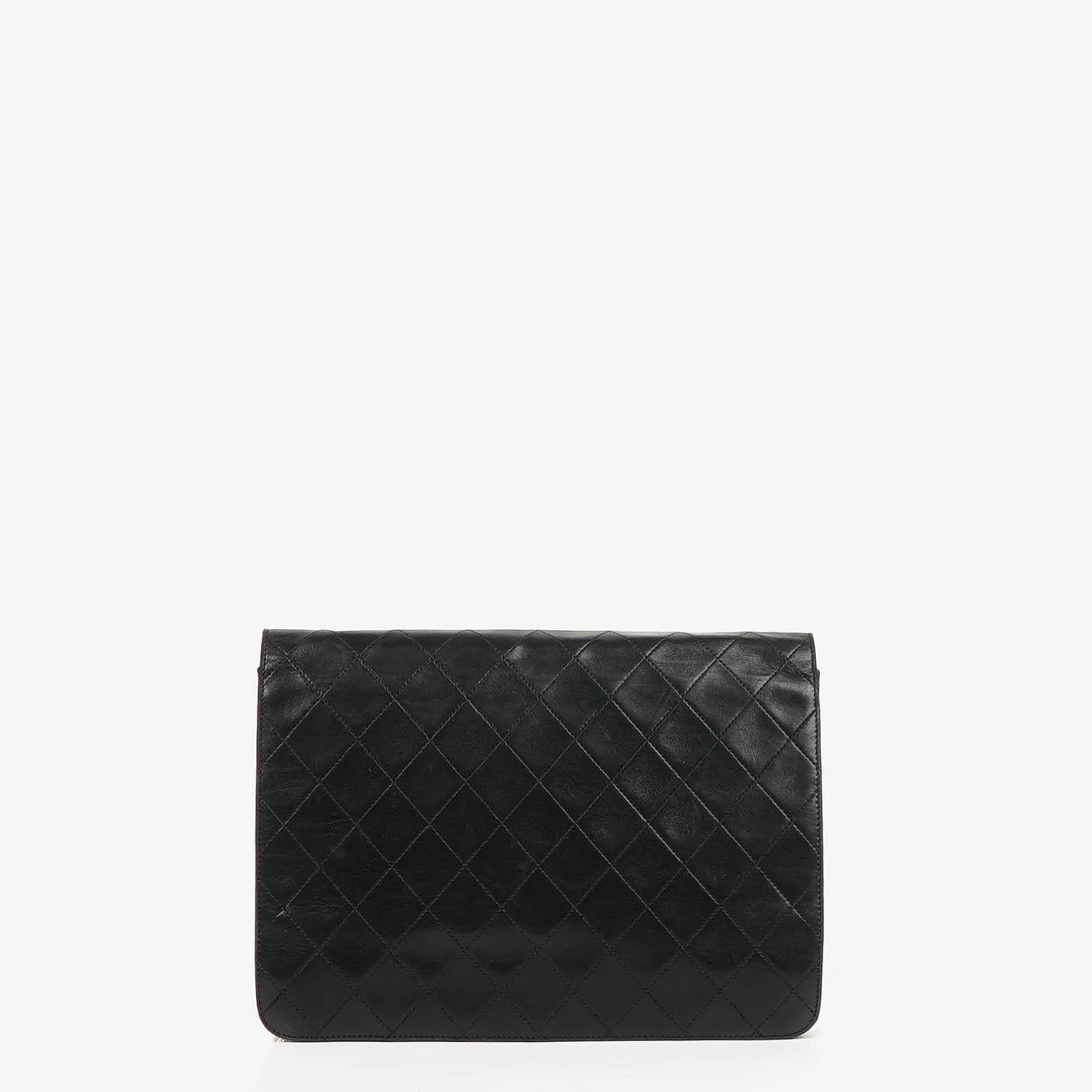 Chanel Vintage Medium Classic Single Flap Bag Black Quilted Lambskin With 24K Gold-Plated Hardware