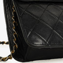 Chanel Vintage Medium Classic Single Flap Bag Black Quilted Lambskin With 24K Gold-Plated Hardware