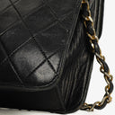 Chanel Vintage Medium Classic Single Flap Bag Black Quilted Lambskin With 24K Gold-Plated Hardware