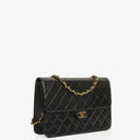 Chanel Vintage Medium Classic Single Flap Bag Black Quilted Lambskin With 24K Gold-Plated Hardware