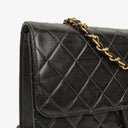 Chanel Vintage Medium Classic Single Flap Bag Black Quilted Lambskin With 24K Gold-Plated Hardware