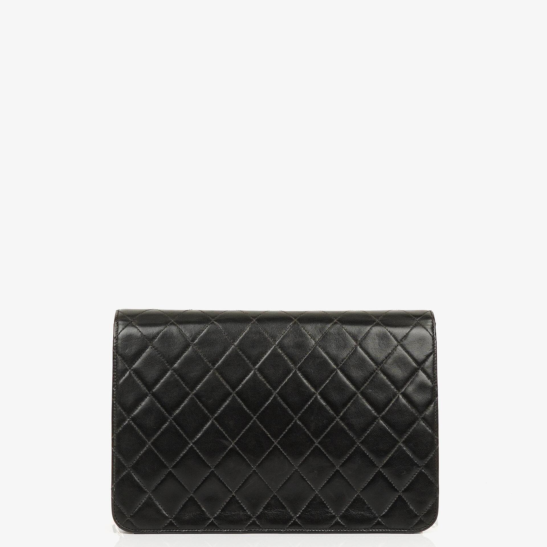 Chanel Vintage Medium Classic Single Flap Bag Black Quilted Lambskin With 24K Gold-Plated Hardware