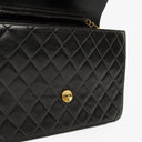 Chanel Vintage Medium Classic Single Flap Bag Black Quilted Lambskin With 24K Gold-Plated Hardware