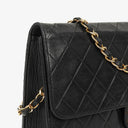 Chanel Vintage Medium Classic Single Flap Bag Black Quilted Lambskin With 24K Gold-Plated Hardware